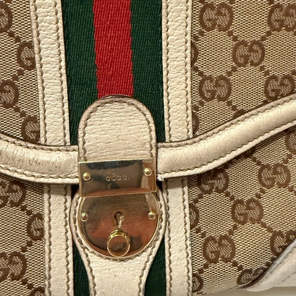 Gucci Beige and Green Women's Bag - Picture 3 of 12